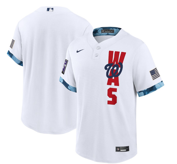 Personalized Men’s Washington Nationals Blank 2021 White All-Star Cool Base Stitched MLB Jersey