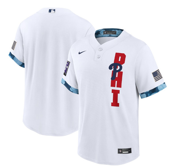 Personalized Men’s Philadelphia Phillies Blank 2021 White All-Star Cool Base Stitched MLB Jersey