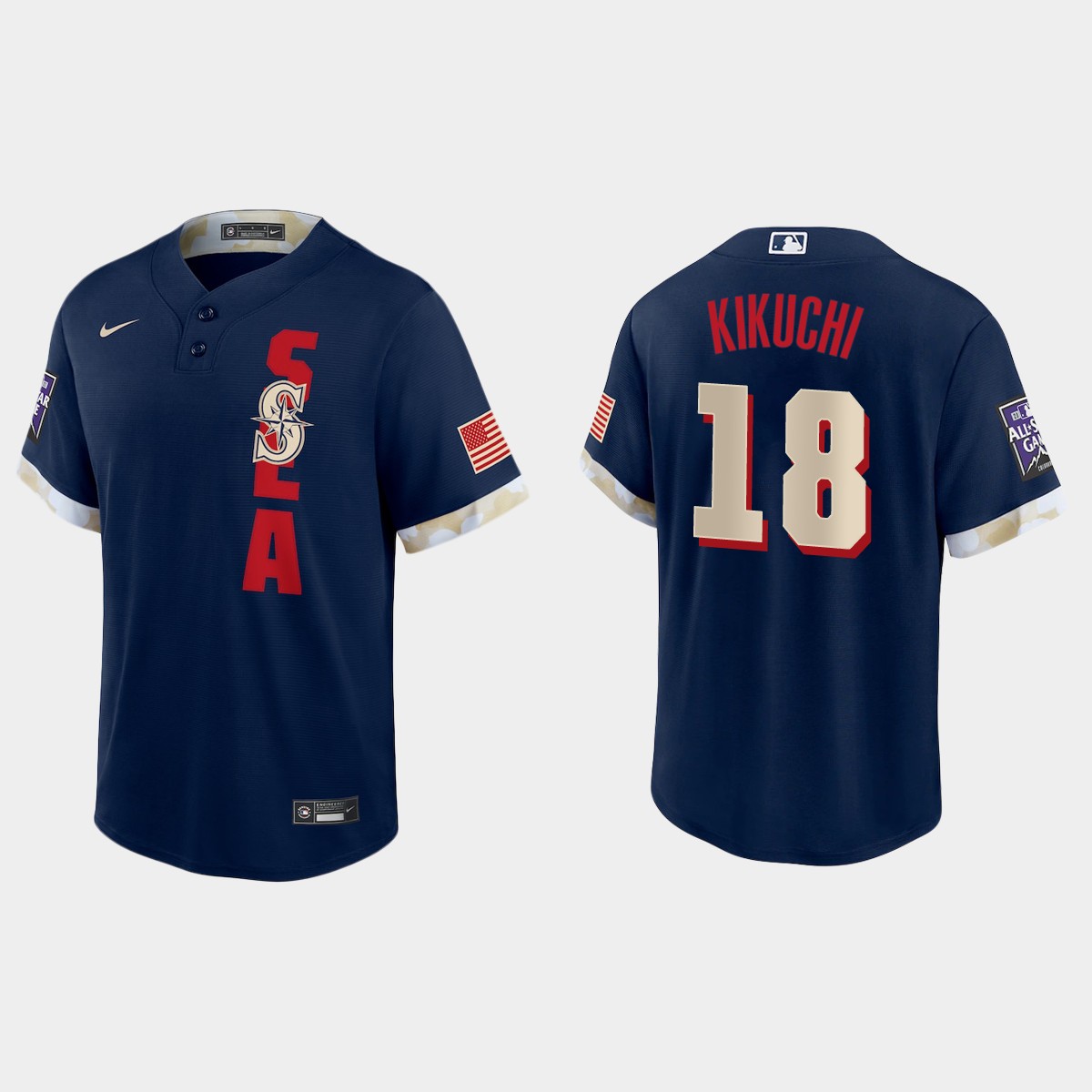 Personalized Seattle Mariners #18 Yusei Kikuchi 2021 Mlb All Star Game Fan’s Version Navy Jersey