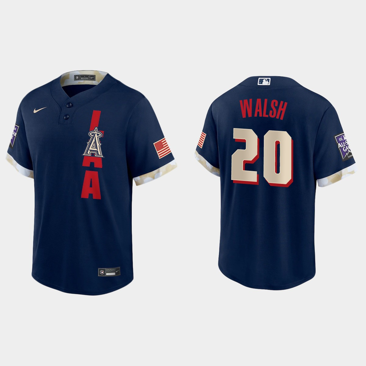 Personalized Los Angeles Angels #20 Jared Walsh 2021 Mlb All Star Game Fan’s Version Navy Jersey_1