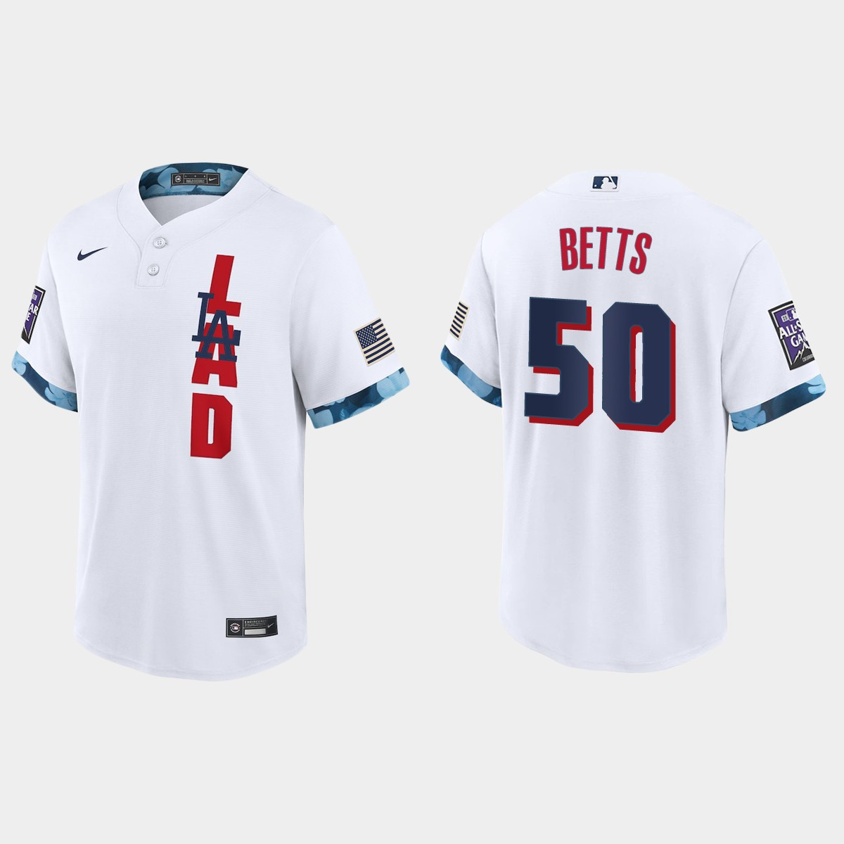 Personalized Los Angeles Dodgers #50 Mookie Betts 2021 Mlb All Star Game Fan’s Version White Jersey