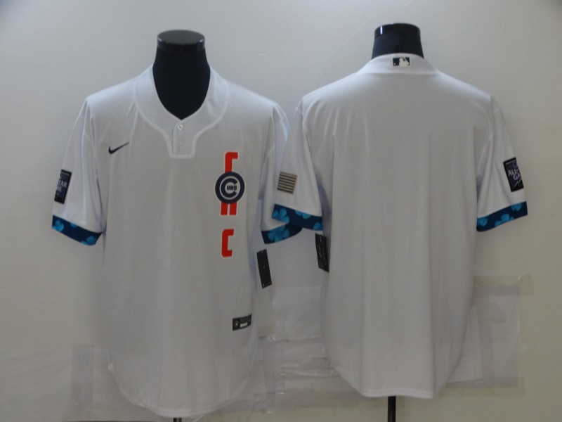 Personalized Cubs Blank White 2021 MLB All-Star Cool Base Jersey