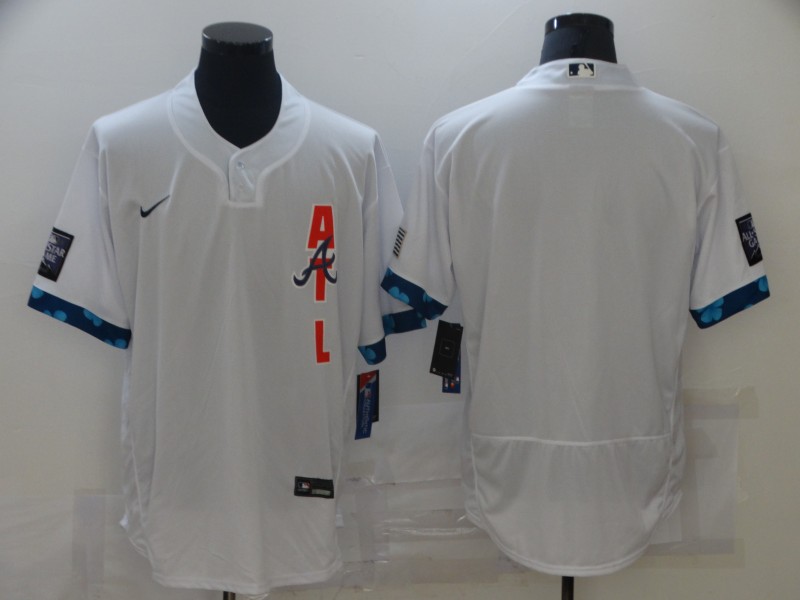 Personalized Braves Blank White 2021 MLB All-Star Flexbase Jersey