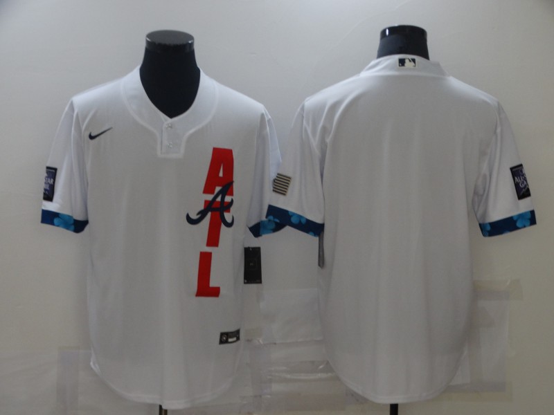 Personalized Braves Blank White 2021 MLB All-Star Cool Base Jersey