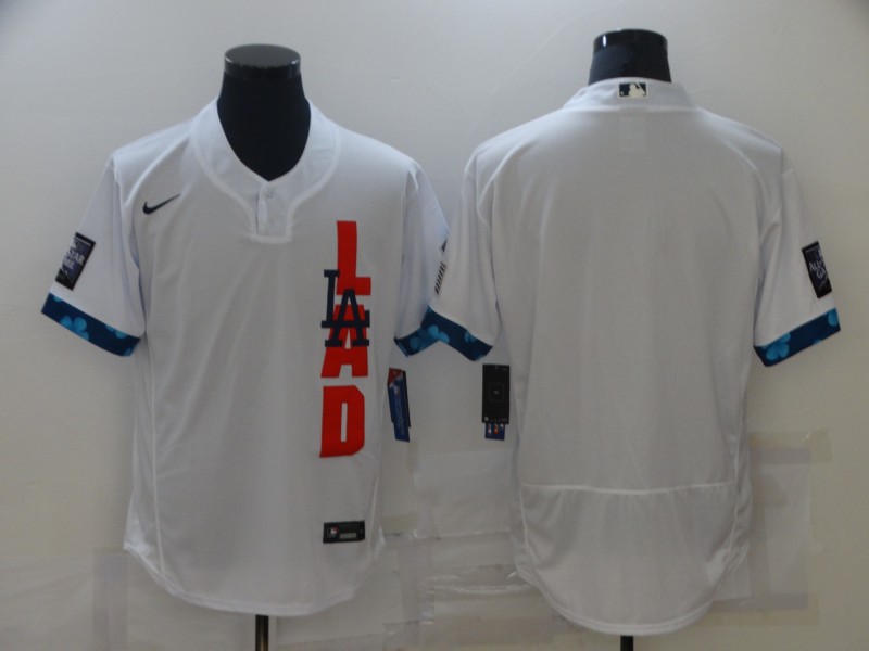 Personalized Dodgers Blank White 2021 MLB All-Star Flexbase Jersey