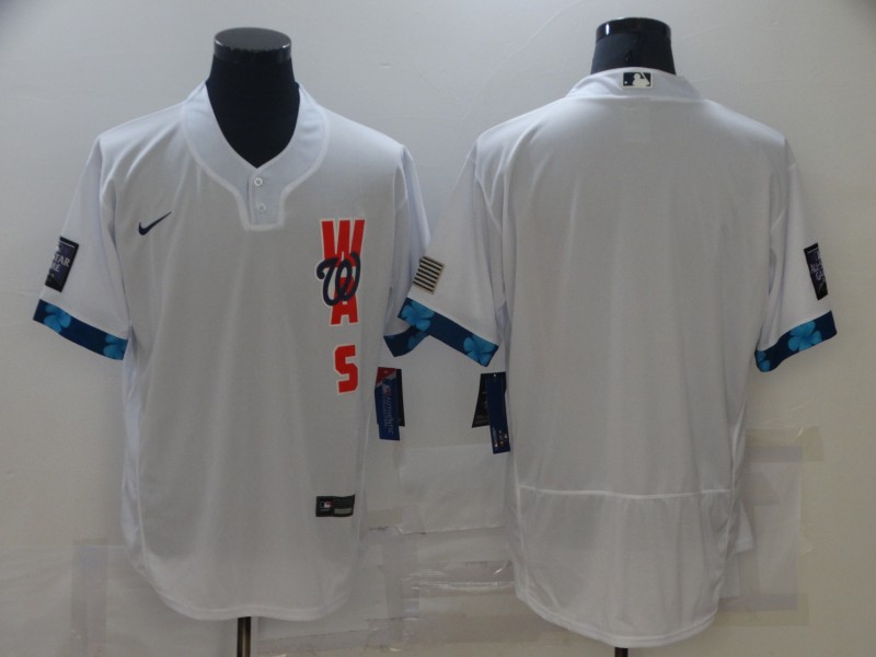 Personalized Nationals Blank White 2021 MLB All-Star Flexbase Jersey