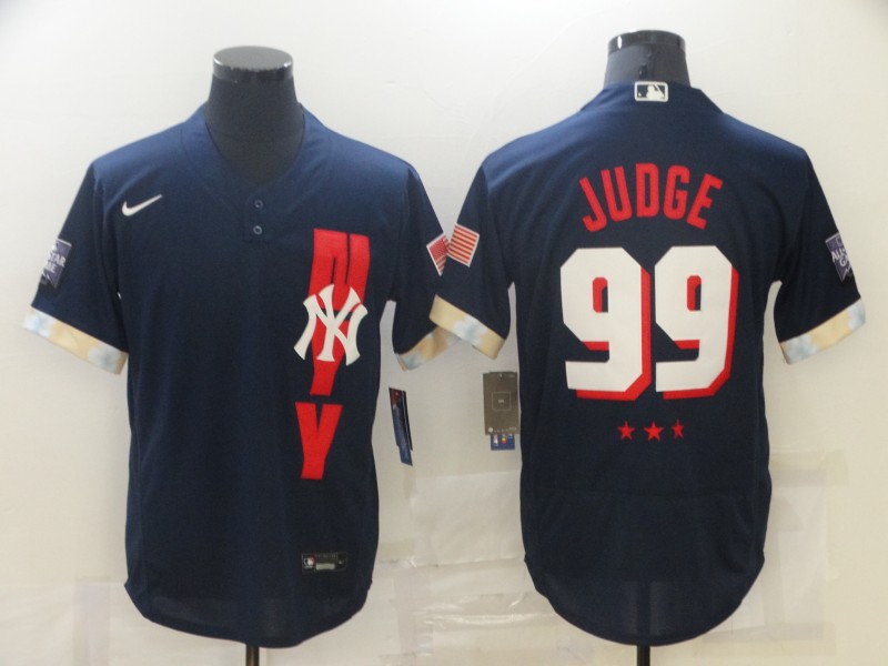 Personalized Yankees 99 Aaron Judge Navy 2021 MLB All-Star Flexbase Jersey
