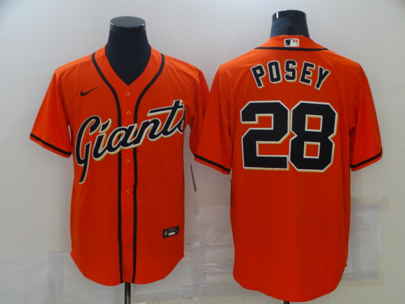Personalized Giants 28 Buster Posey Orange 2020 Cool Base Jersey