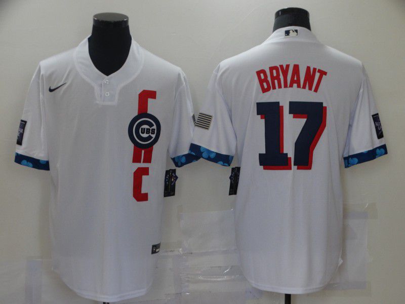 Personalized Men Chicago Cubs 17 Bryant White 2021 All Star Game MLB Jersey