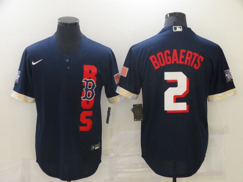 Personalized Men Boston Red Sox 2 Bogaerts Blue 2021 All Star Game MLB Jersey