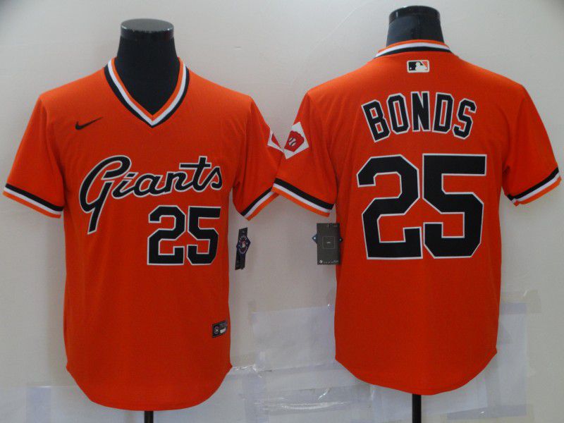 Personalized Men San Francisco Giants 25 Bonds Orange Game 2021 MLB Jersey