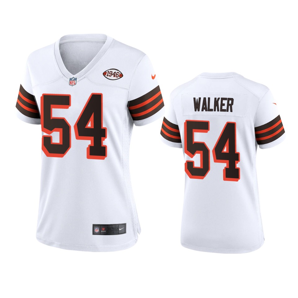 Personalized Women Browns #54 Anthony Walker 1946 Collection Alternate Game Limited NFL Jersey – White