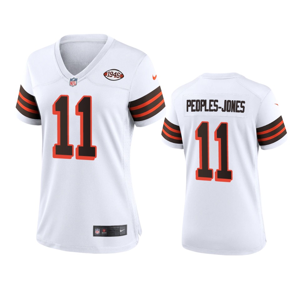 Personalized Women Browns #11 Donovan Peoples-Jones 1946 Collection Alternate Game Limited NFL Jersey – White