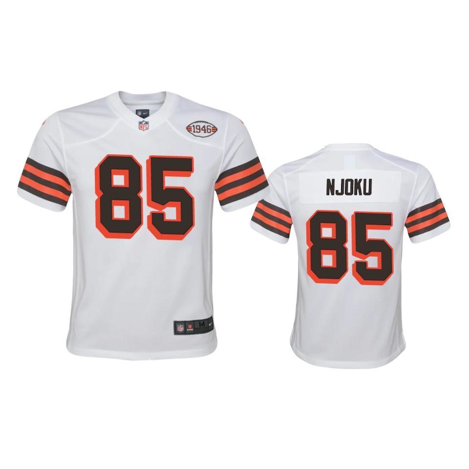 Personalized Youth Browns #85 David Njoku 1946 Collection Alternate Game Limited NFL Jersey – White
