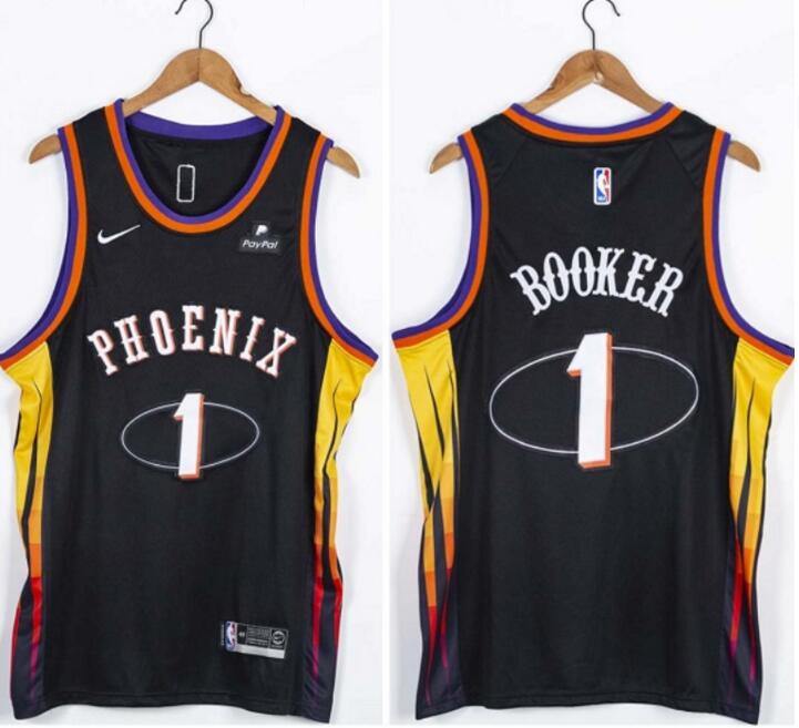 Personalized Suns 1 Devin Booker Black Swingman Jersey