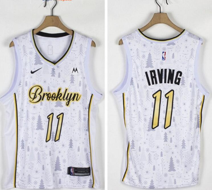 Personalized Nets 11 Kyrie Irving White Christmas Edition Swingman Jersey