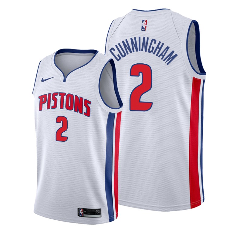 Personalized Detroit Pistons #2 Cade Cunningham White Jersey 2021 NB.1
