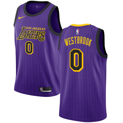 Personalized Lakers #0 Russell Westbrook Purple NBA Swingman City Edition 2018 19 Jersey