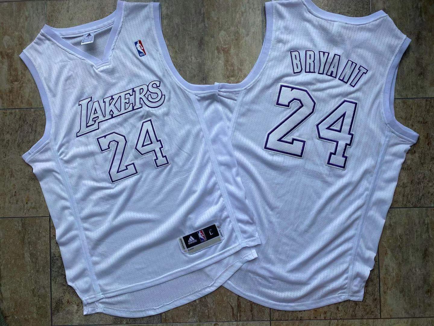 Personalized Lakers 24 Kobe Bryant White Swingman Jersey