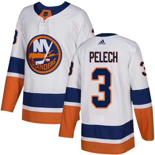 Personalized New York Islanders #3 Adam Pelech White Away Authentic Stitched NHL Jersey