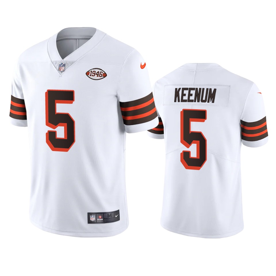 Personalized Cleveland Browns #5 Case Keenum 1946 Collection Alternate Limited NFL Jersey – White