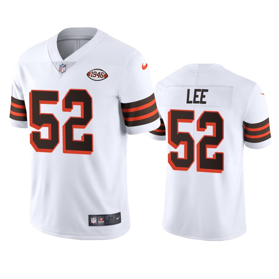 Personalized Cleveland Browns #52 Elijah Lee 1946 Collection Alternate Limited NFL Jersey – White