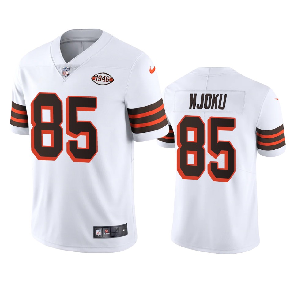 Personalized Cleveland Browns #85 David Njoku 1946 Collection Alternate Limited NFL Jersey – White