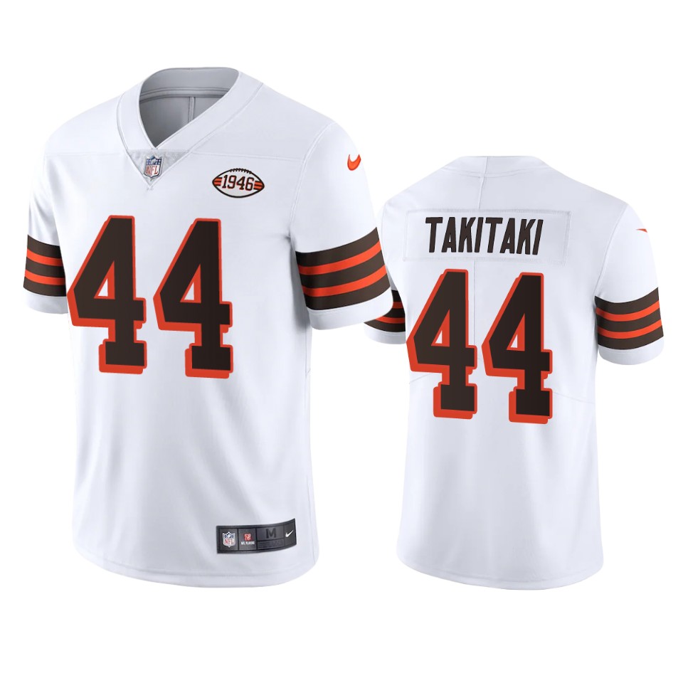 Personalized Cleveland Browns #44 Sione Takitaki 1946 Collection Alternate Limited NFL Jersey – White