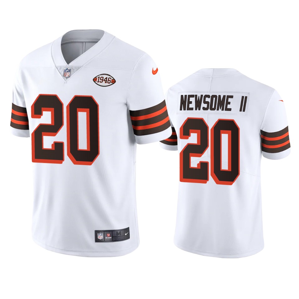 Personalized Cleveland Browns #20 Greg Newsome II 1946 Collection Alternate Limited NFL Jersey – White