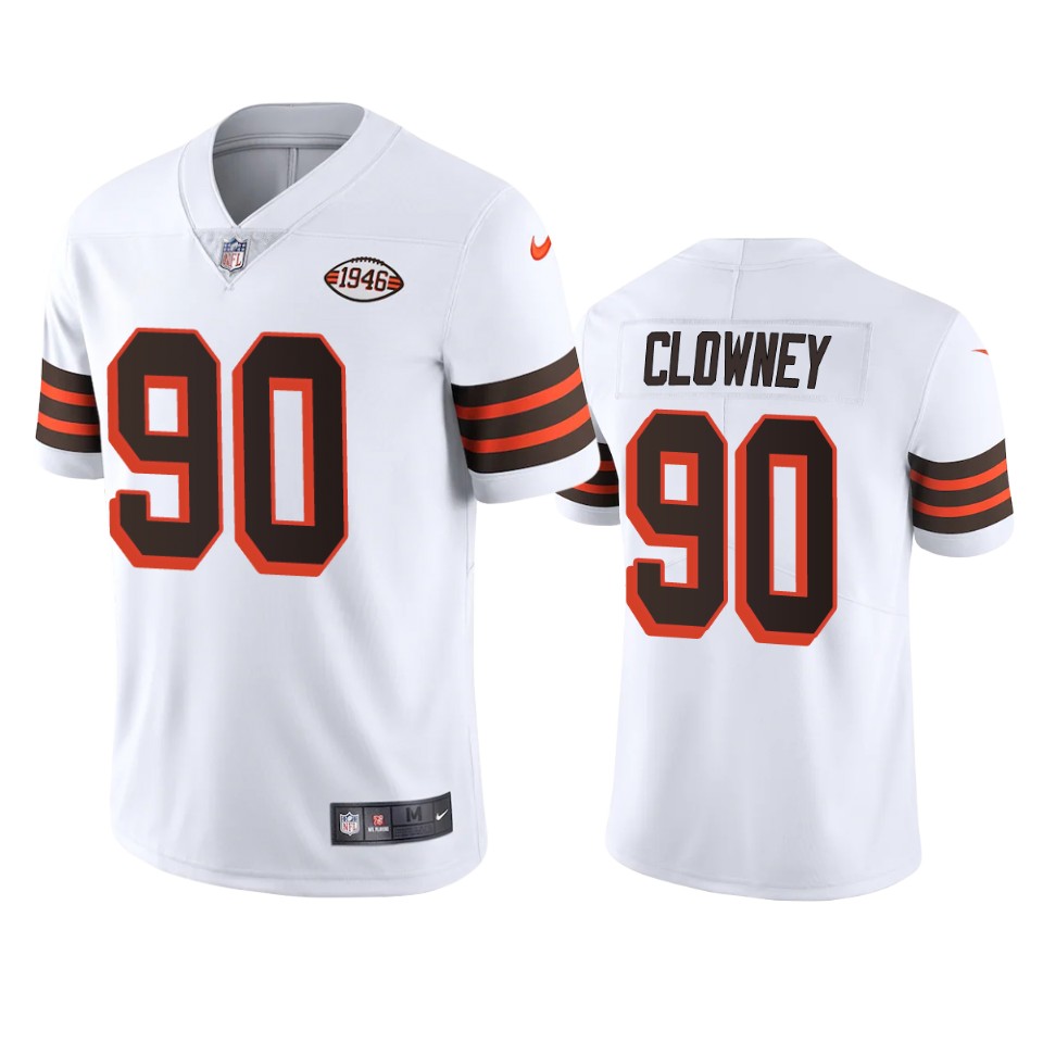 Personalized Cleveland Browns #90 Jadeveon Clowney 1946 Collection Alternate Limited NFL Jersey – White