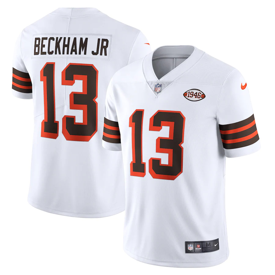 Personalized Cleveland Browns #13 Odell Beckham Jr. 1946 Collection Alternate Limited NFL Jersey – White