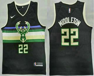 Personalized Men’s Milwaukee Bucks #20 Khris Middleton Black 2021 Swingman Stitched Jersey