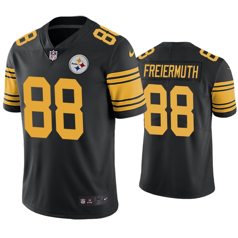 Personalized Steelers #88 Pat Freiermuth Black Color Rush Jersey