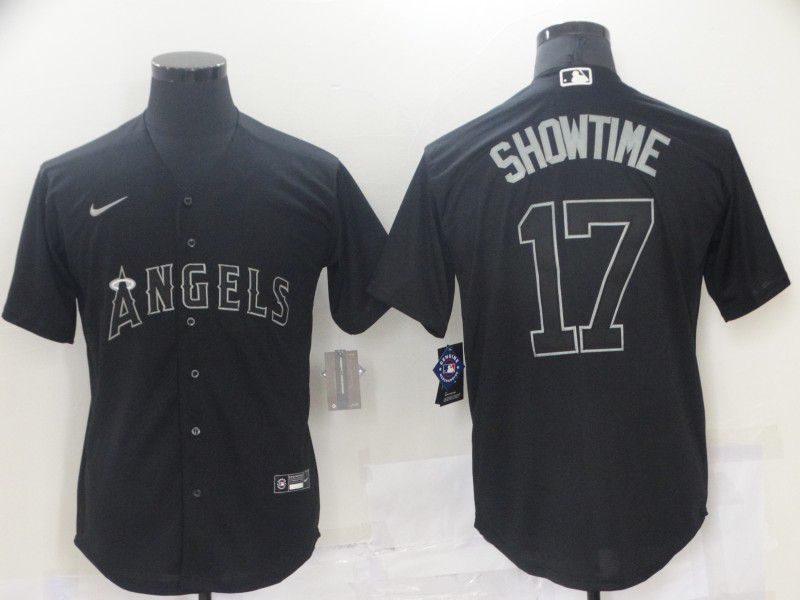 Personalized Men Los Angeles Angels 17 Ohtani Black nickname 2021 MLB Jersey