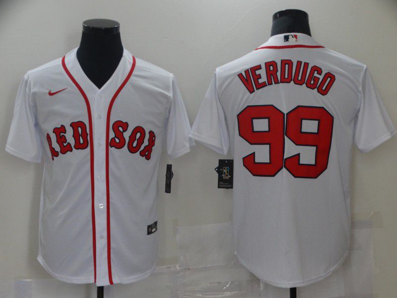 Personalized Men Boston Red Sox 99 Verdugo White Game 2021 MLB Jersey