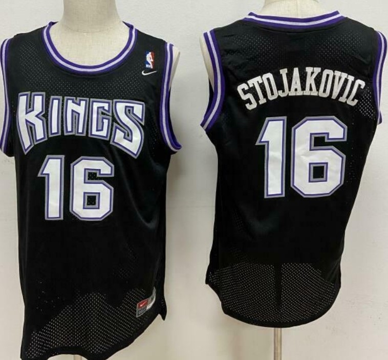 Personalized Men’s Sacramento Kings #16 Peja Stojakovic Black Soul Swingman Jersey