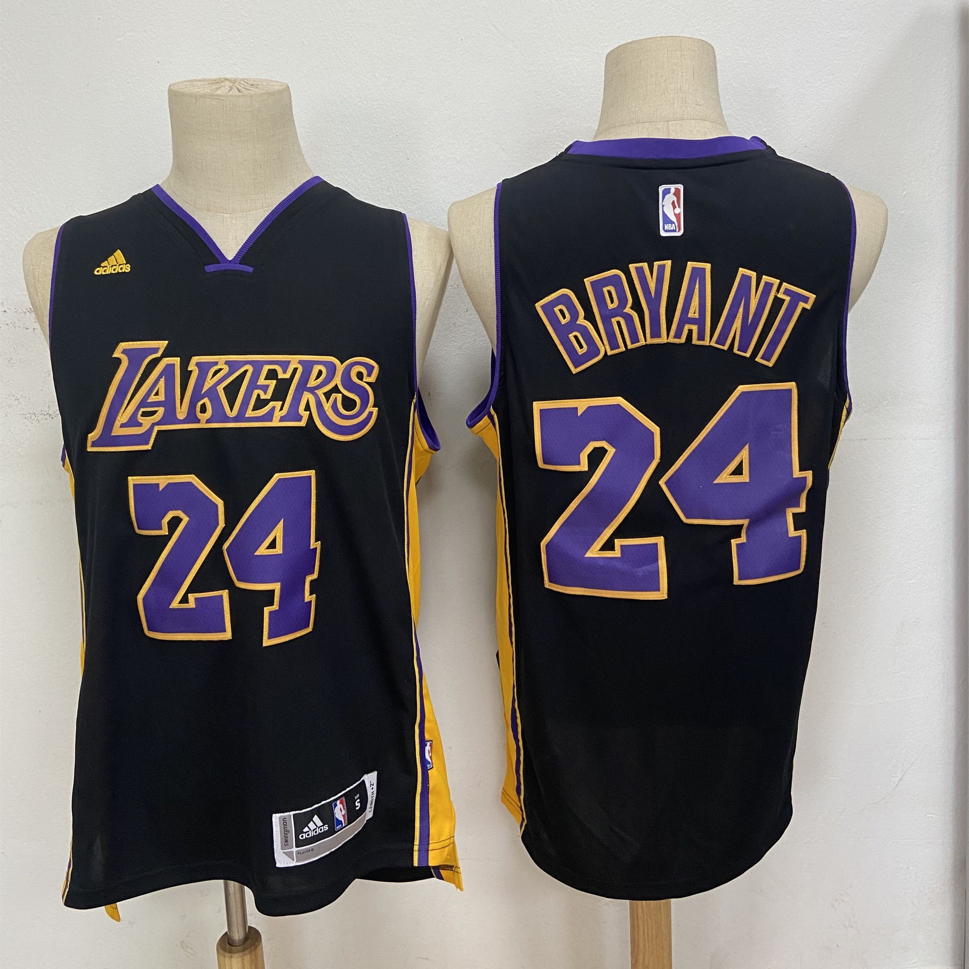 Personalized Los Angeles Lakers #24 Kobe Bryant Revolution 30 Swingman New Black With Purple Jersey