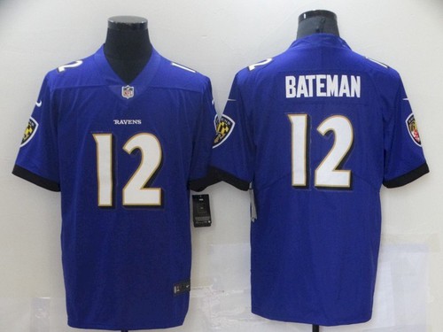 Personalized Men’s Baltimore Ravens #12 Rashod Bateman Purple Leopard Jersey
