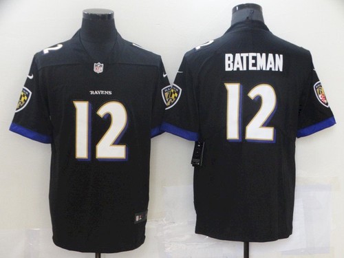 Personalized Men’s Baltimore Ravens #12 Rashod Bateman Black 2021 Leopard Jersey