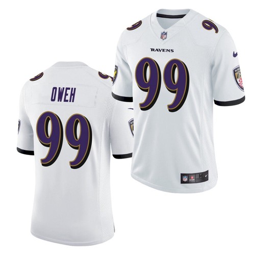 Personalized Men’s Baltimore Ravens #99 Jayson Oweh White 2021 Limited Football Jersey
