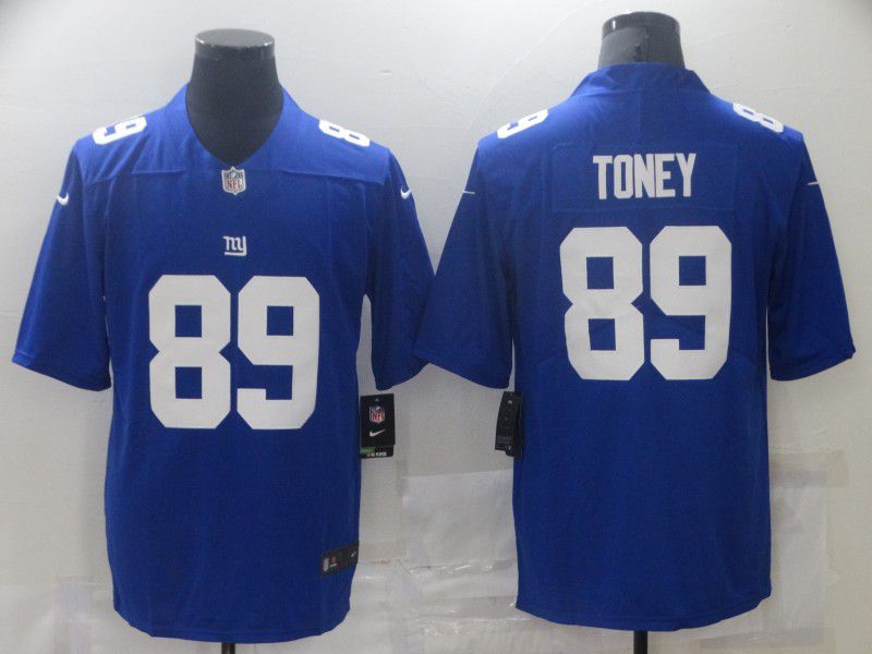 Personalized Men New York Giants 89 Toney Blue Untouchable Limited 2021 NFL Jersey