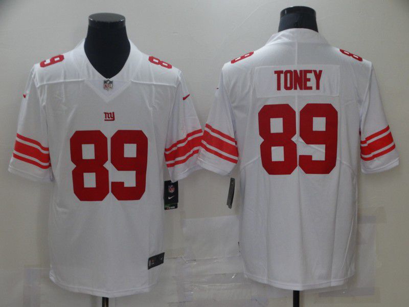 Personalized Men New York Giants 89 Toney White Untouchable Limited 2021 NFL Jersey