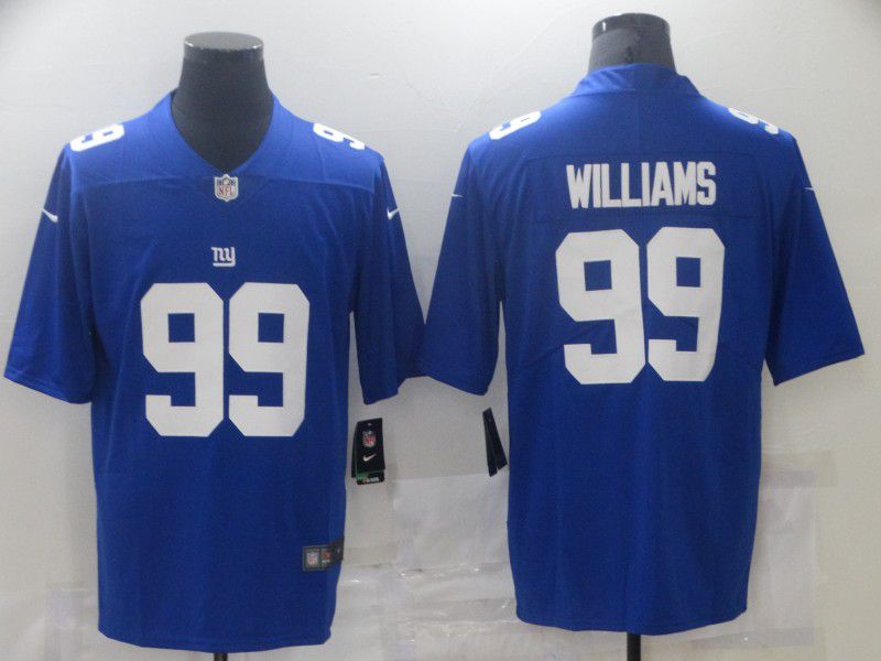 Personalized Men New York Giants 99 Williams Blue Untouchable Limited 2021 NFL Jersey