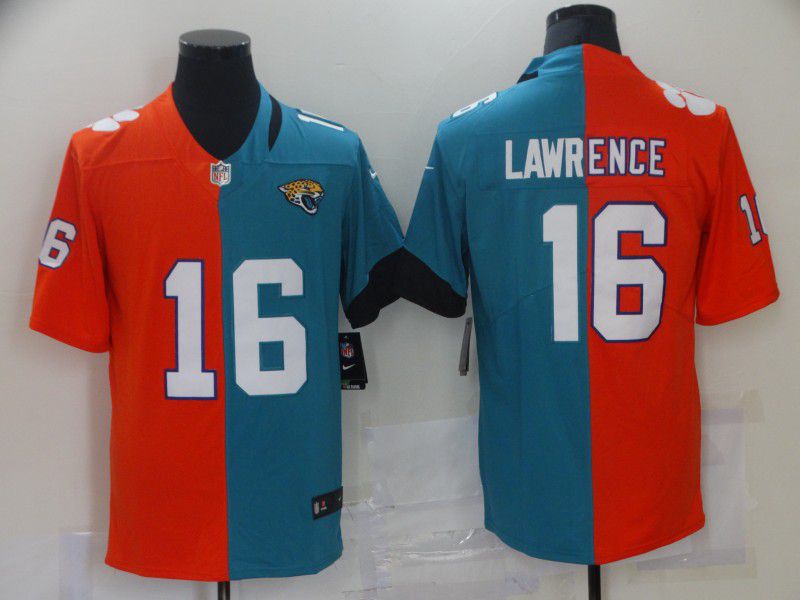 Personalized Men Jacksonville Jaguars 16 Lawrence Blue orange Untouchable Limited 2021 NFL Jersey
