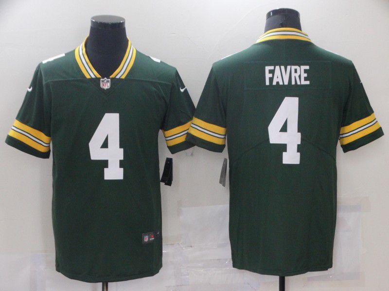 Personalized Men Green Bay Packers 4 Favre Green Untouchable Limited 2021 NFL Jersey
