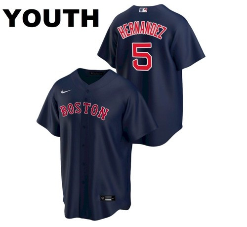 Personalized Youth Boston Red Sox #5 Enrique Hernandez Navy Jersey