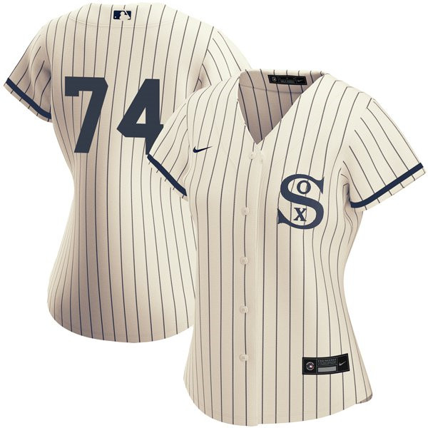 Personalized Women’s Chicago White Sox Field of Dreams #74 Eloy Jimenez Cream Jersey