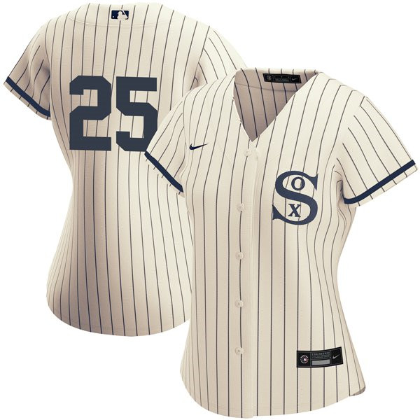 Personalized Women’s Chicago White Sox Field of Dreams #25 Andrew Vaughn Cream Jersey