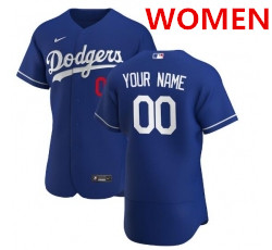 Personalized Women los angeles dodgers blue flex base jersey