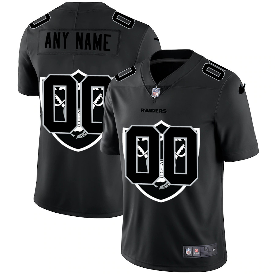 Personalized Las Vegas Raiders Men’s Team Logo Dual Overlap Limited NFL Jersey Black